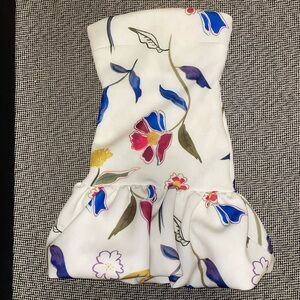 Nasty Gal Floral Print Strapless Mini Dress